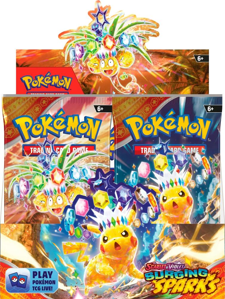 Pokémon Surging Sparks booster box display